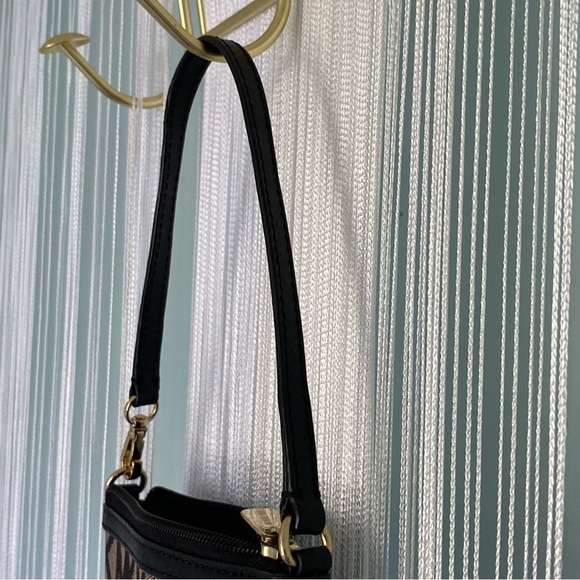 Michael Kors Black and Beige MK Monogram Wristlet Pouch - Picture 12 of 17